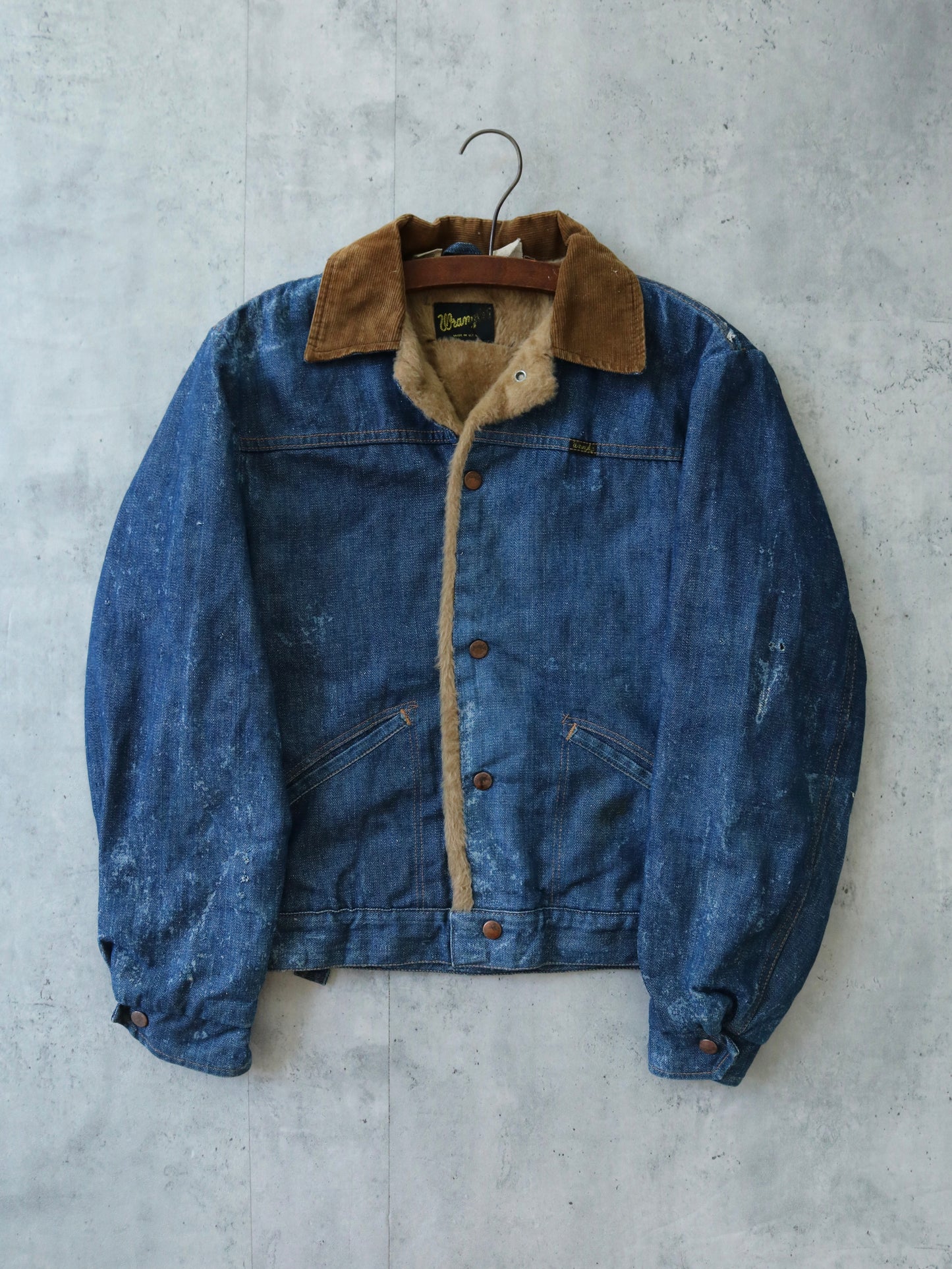 Vintage 1970s Wrangler Denim Jacket (36) Fur Lined