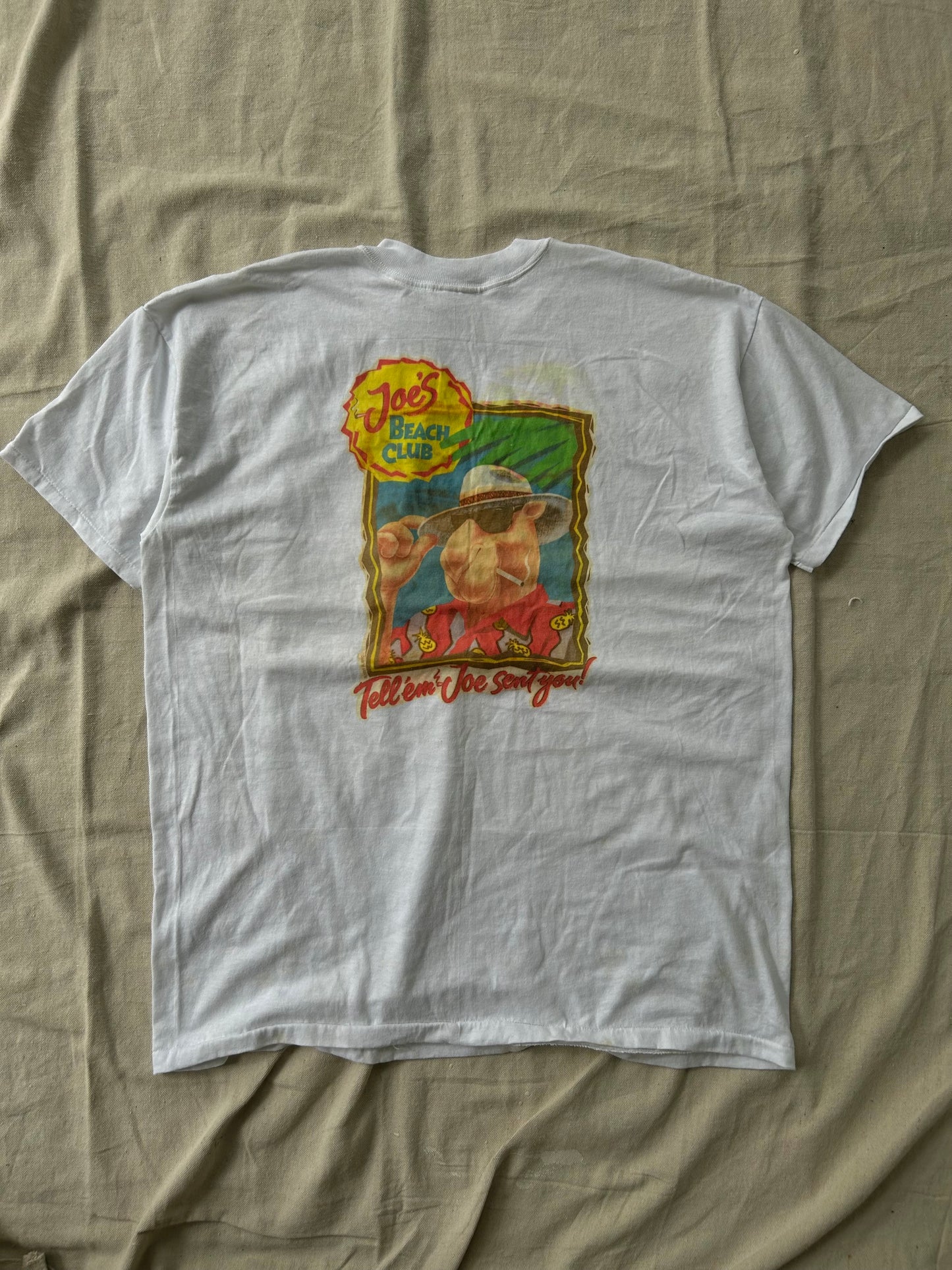 Vintage 90s Joes Beach Club T Shirt (XL) Made in USA