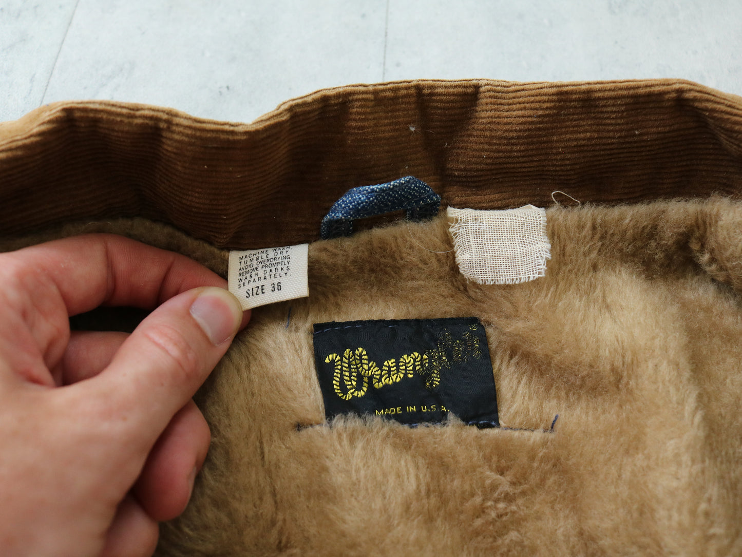 Vintage 1970s Wrangler Denim Jacket (36) Fur Lined