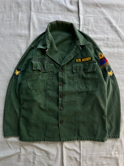 Vintage 1960s Military OG-107 Button Up Shirt (M)